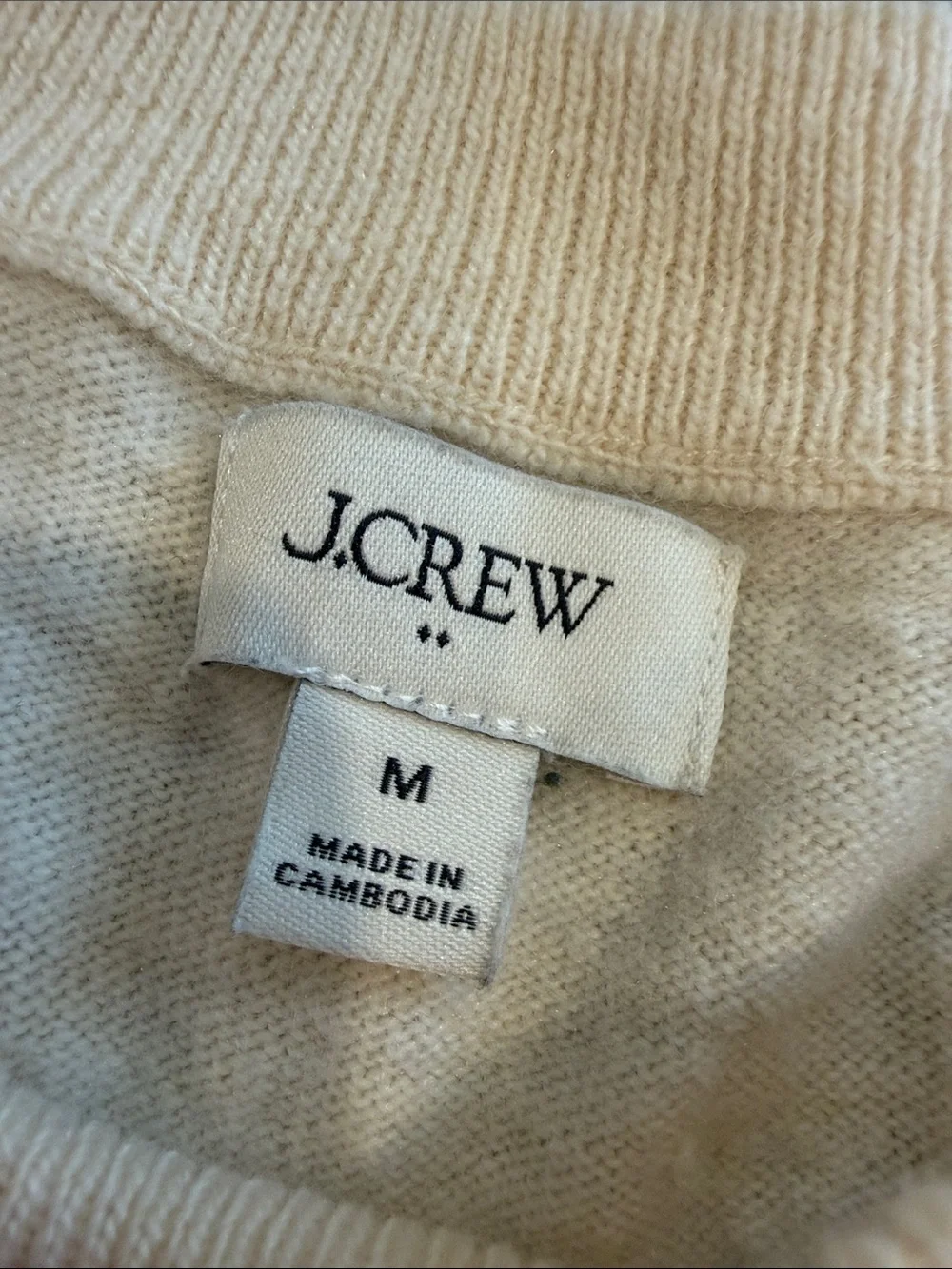 J. Crew Cream Crewneck Sweater Size Medium - C27-102